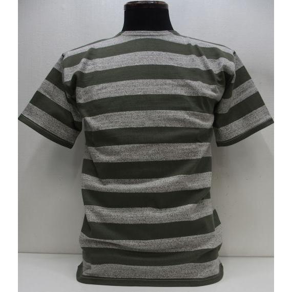 【2024春夏 新作】WAREHOUSE(ウエアハウス)[Lot.4050 Short Sleeve 2inch Border Tee/Heather Gray&times;OD Green]Lot 4050 半袖 2 インチボーダーT バスクシャツ｜アメカジスリーエイト