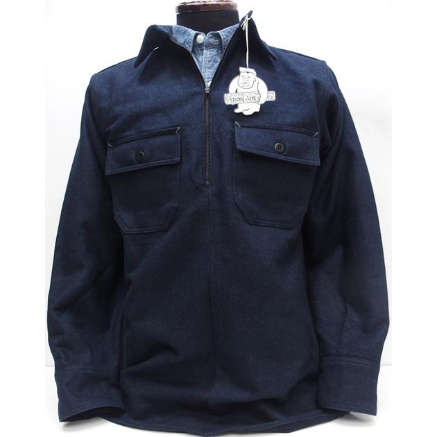 【2026春夏 新作】John Gluckow(ジョン グラッコー)by WAREHOUSE [Lot.JG-39 C.P.O.Half-Zip Shirt/Navy]Lot JG-39 C.P.O. Half-Zip Shirt 長袖シャツ プルオーバー 日本製｜アメカジスリーエイト