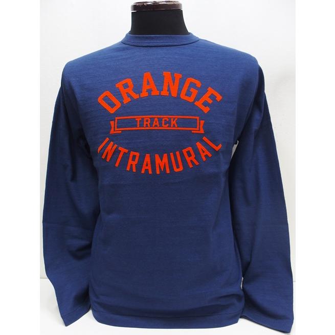 【2026春夏 入荷】WAREHOUSE(ウエアハウス)[Lot.5906 Long Sleeves Tee/ORANGE-Navy]Lot 5906 長袖クルーネックT ORANGE 日本製｜アメカジスリーエイト