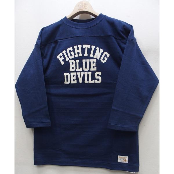 【2026春夏 新作】WAREHOUSE(御召しもの住み家)[Lot.4063 3/4 Sleeve Football Tee/BLUE DEVILS-Navy]Lot 4063 7分袖蹴球T BLUE DEVILS 日本製