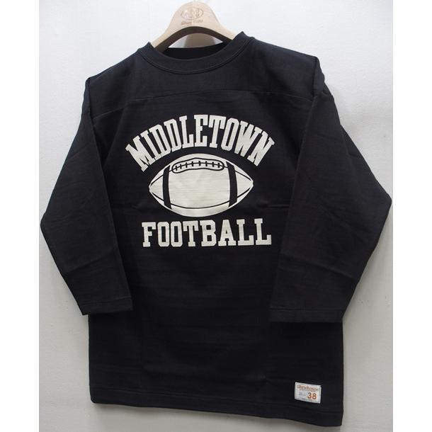 【2026春夏 新作】WAREHOUSE(お召しもの住み処)[Lot.4063 3/4 Sleeve Football Tee/MIDDLETOWN-Smicro Black]Lot 4063 7分袖蹴球T MIDDLETOWN  日本製