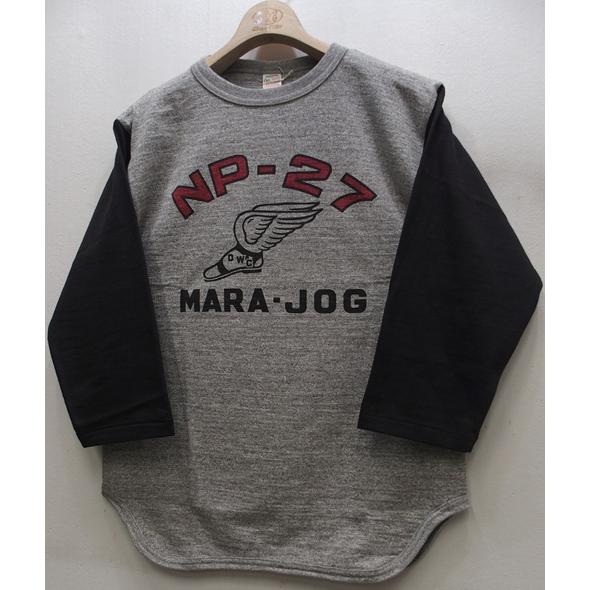 【2026春夏 入荷】WAREHOUSE(御召しもの住みか)Baseball Three-Quarter Sleeve Tee [Lot.4800 NP-27-Heather Gray×Smicro Black]Lot 4800 7分袖野球T  NP-27 置き目ゲージ編み 日本製