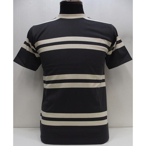 【2026春夏 新作】WAREHOUSE(御召しもの住み家)[Lot.4113 Short-Sleeved Border T-Shirt/Smicro Charcoal]Lot 4113 半袖間借り人T 半袖ティーシャツ  日本製