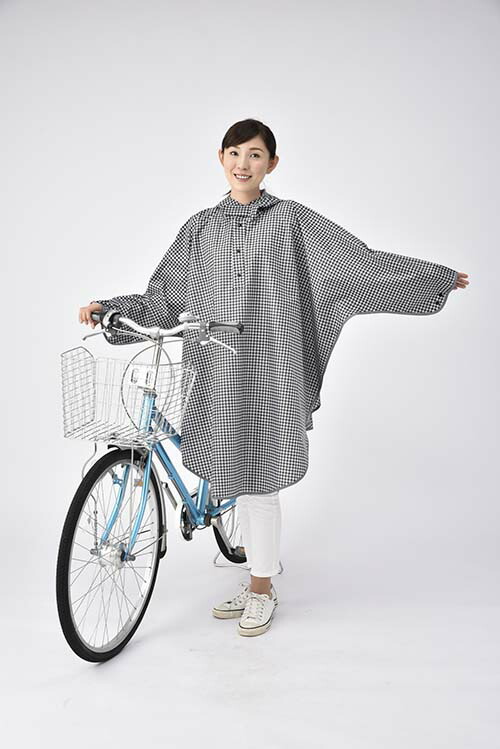 自転車用ポンチョ チャリポンチョ 千鳥柄 レインポンチョ レインコート 自転車 袖 おしゃれ 高校生 通学 通勤 ママ 撥水 防水 ロング丈 収納袋 Highsoftsistemas Com Br