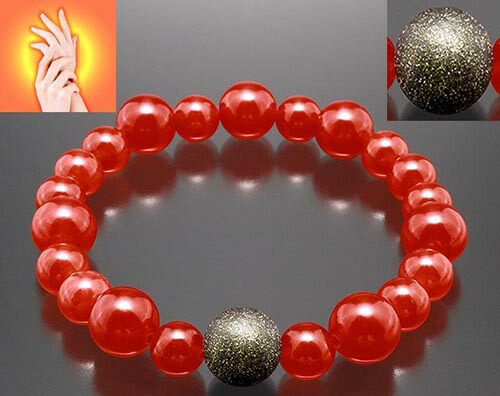 冷え封じ・ラドン元気ブレス [ ブレスレット 開運グッズ 開運アイテム 天然石 ラドン 水晶 レッド 冷え対策 冷え性 レディース メンズ 開運ブレスレット 運気 邪気払い ]画像