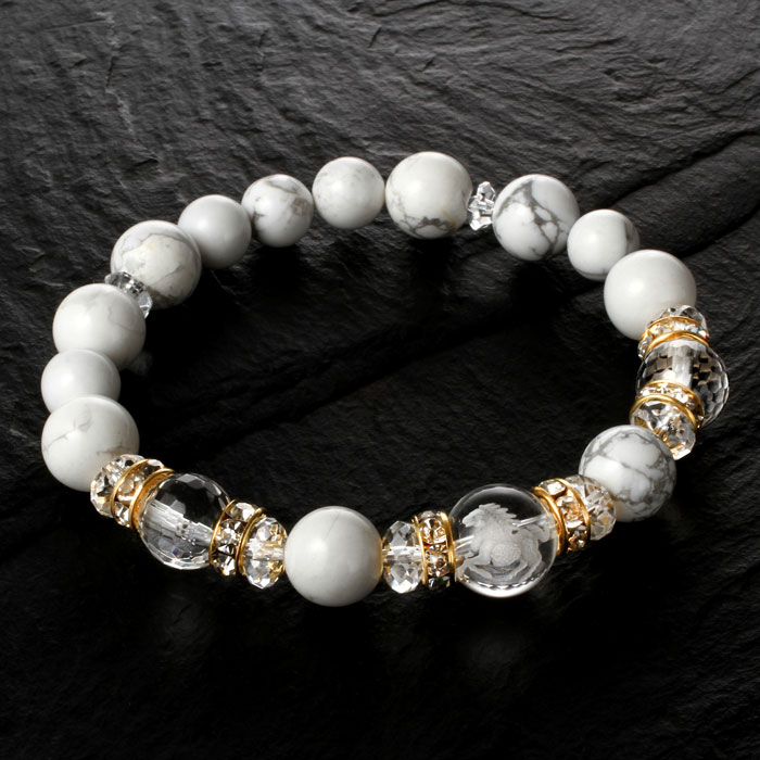 浄化・バランス・守護 | 水晶×ハウライト× じんこうブレスレット 浄化・バランス・守護 | 水晶×ハウライト× じんこうブレスレット