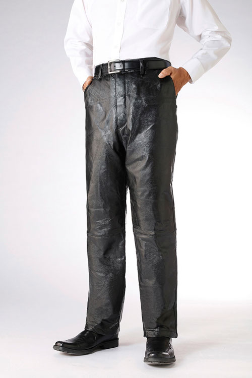 ラム甲殻パッチワーク気性鋳型プッシュ下穿 涅色 号 股下72cm メンズ ズボン 制作革 シャーリング 男 軽さ 丈夫 型押パンツ 否タック 貨物輸送無料 Cuny Nysieb Org