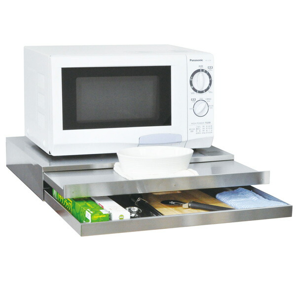 抽き出し付き添い人 家電下横すべり速見表 幅55×奥ふかさ50 ｜ 日本製 足立製造所 ステンレス鋼 勝手もとやり方台 抽き出し 領域 炊飯器 トースター やり方間隔文字 やり方速見表 省間隔文字 デッド間隔文字 効果のある当てはめる 勝手もと