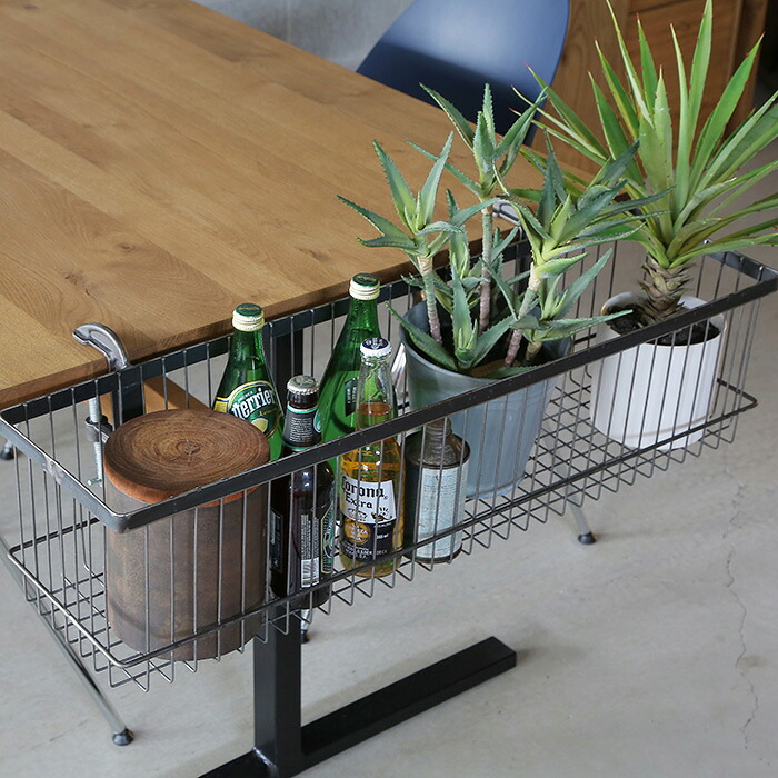 カフェライクなテーブルに! バスケットクランパー BASKET CLAMPER / etc.クランパー付き バスケット クランプ かご収納 魅せる収納 観葉植物 インダストリアル ディスプレイ