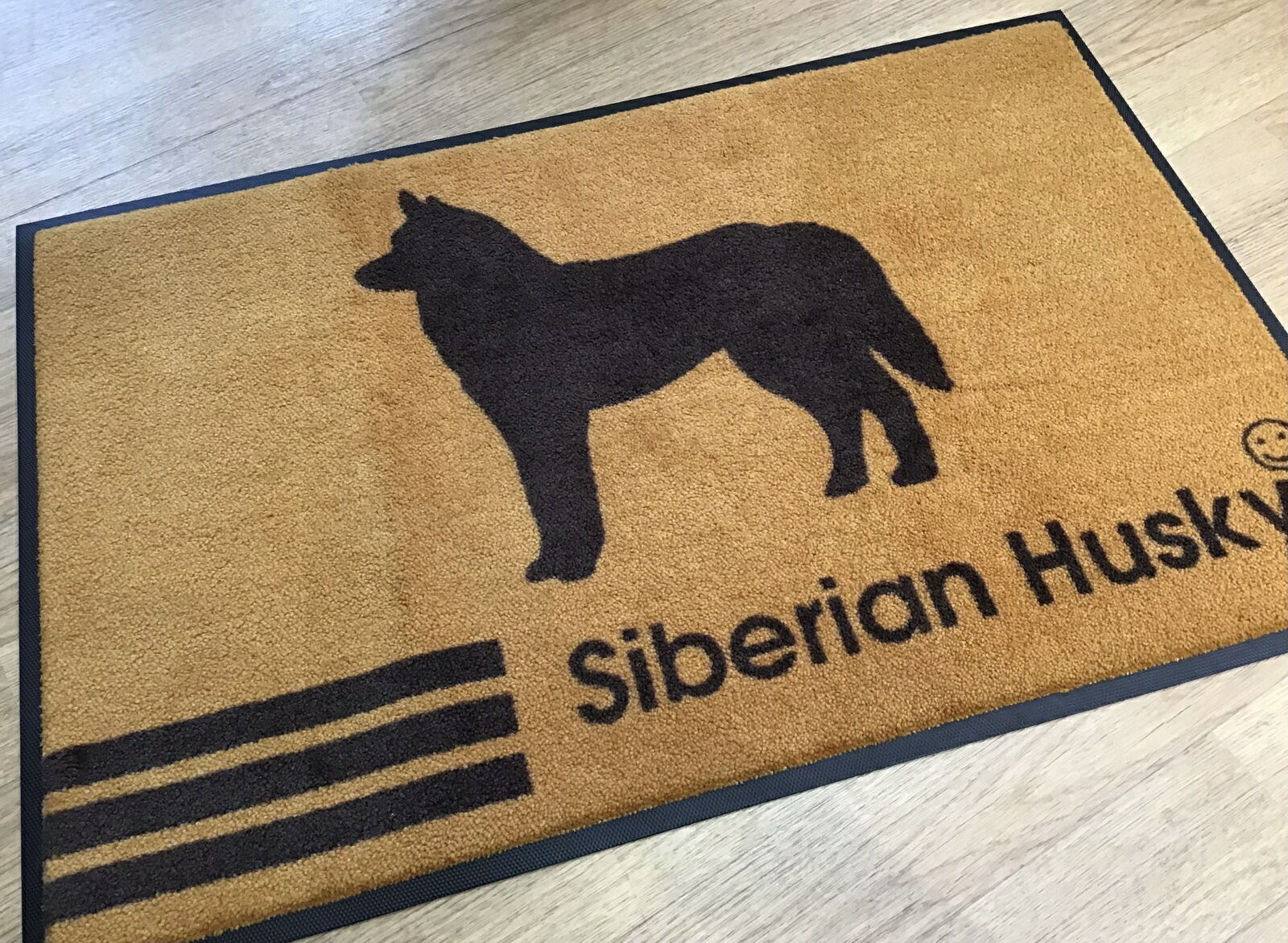 インテリアマット シベリアンハスキー 長方形 特大サイズ シルエット Threebオリジナル 犬種別マット 玄関マット 室内マット 愛犬グッズ 日本最大の