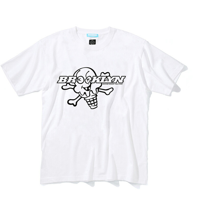宅送 楽天市場 Icecream Blooklyn Machine Works アイスクリーム ブルックリンマシンワークス コラボ Tシャツ T Shirts ブルックリン コラボレーション Brooklyn Machine Works 半袖 メンズ ロゴ ワンポイント レディース ブルックリンマシーンワークス Three