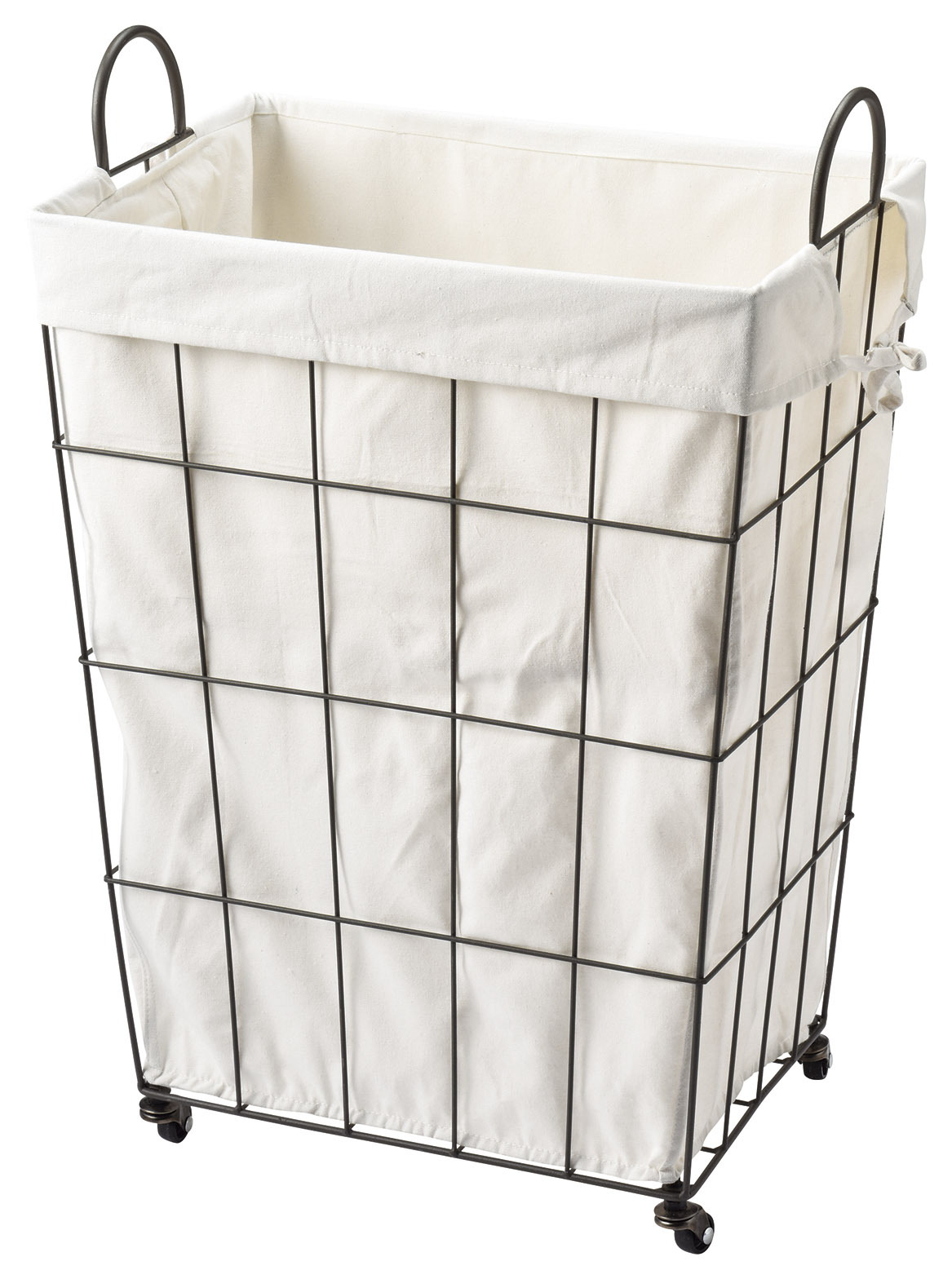 キャスターラッキーランドリーバスケットゴール かご バスケット 脱衣かご ランドリー ワイヤー 保管 インテリア装飾 分かりやすい 北欧 格好いい お風呂場 脱衣所 巾陪従 キャスター付 シンプルバスケット Klubwino Pl