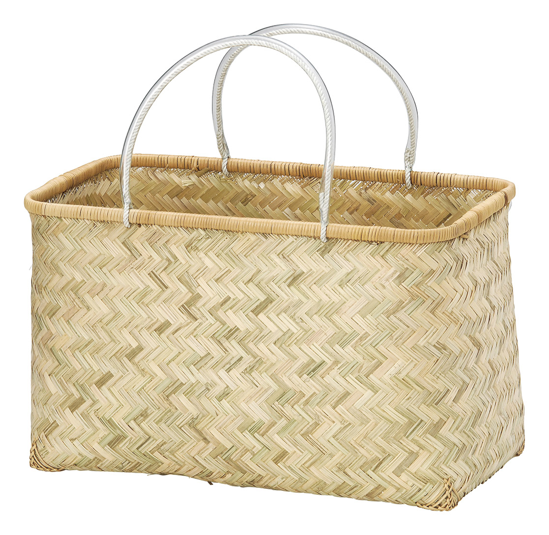 竹製和かごバッグ お風呂バッグ お買い物バッグ 収納 ハンドメイド