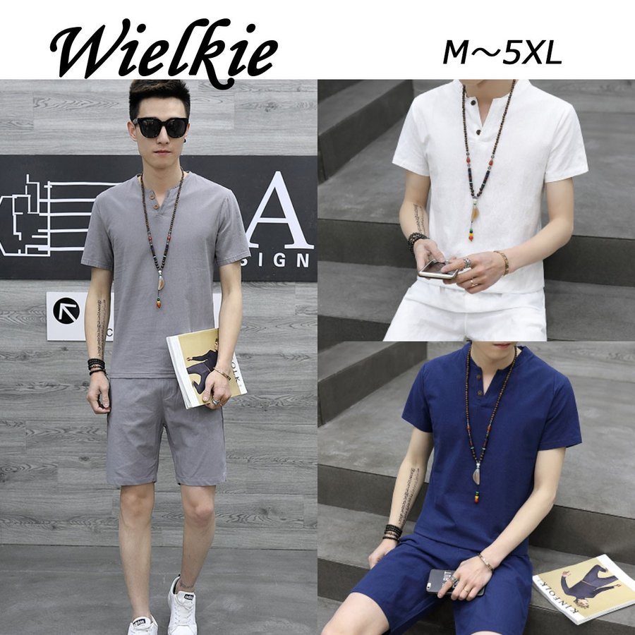 楽天市場 冷感 セットアップ メンズ 夏 麻 スウェット 上下 ジャージ 大きいサイズ サマー 薄手 ハーフパンツ トップス シャツ 生地 半袖 おしゃれ カジュアル 1414 Threefashion