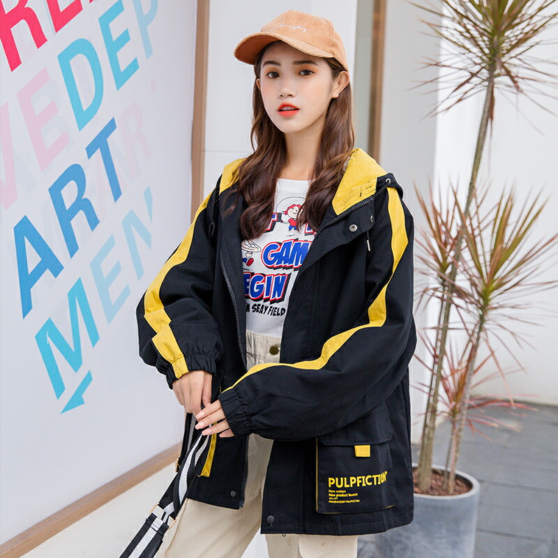 楽天市場 韓国系 ファッション レディース パーカー 長袖 フード付 ジャケット ゆったり コート ジャンパー Okeya楽天市場店