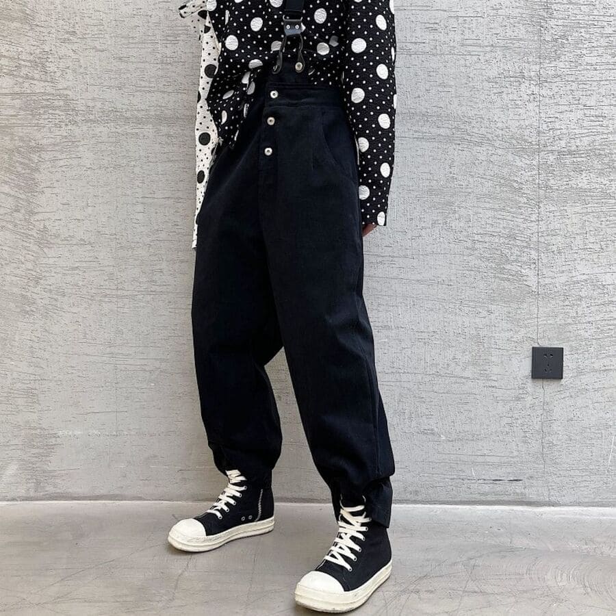 ワンショルダーオーバーオール 韓国 メンズ ルーズパンツ 高校生 中学生 10代 代 ファッション 104 大好評です