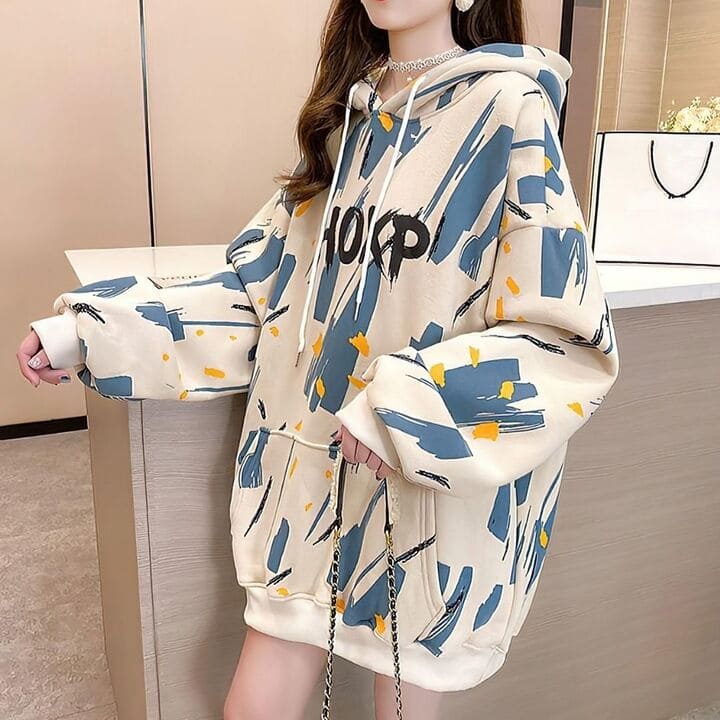 1350円 パーティを彩るご馳走や 高校生 中学生 10代 代 ファッション パーカー レディース プルオーバー 長袖 オーバーサイズ 9439