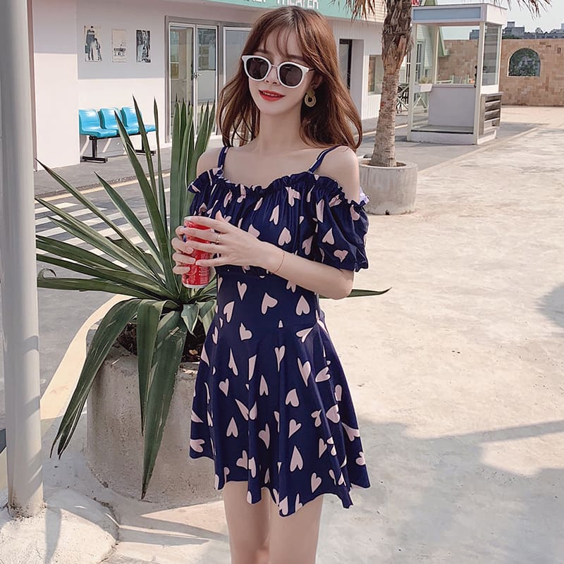 楽天市場 水着 高校生 中学生 10代 代 体型カバー 3点セット レディース ママ水着 冷感 ワンピース 5423 Threefashion