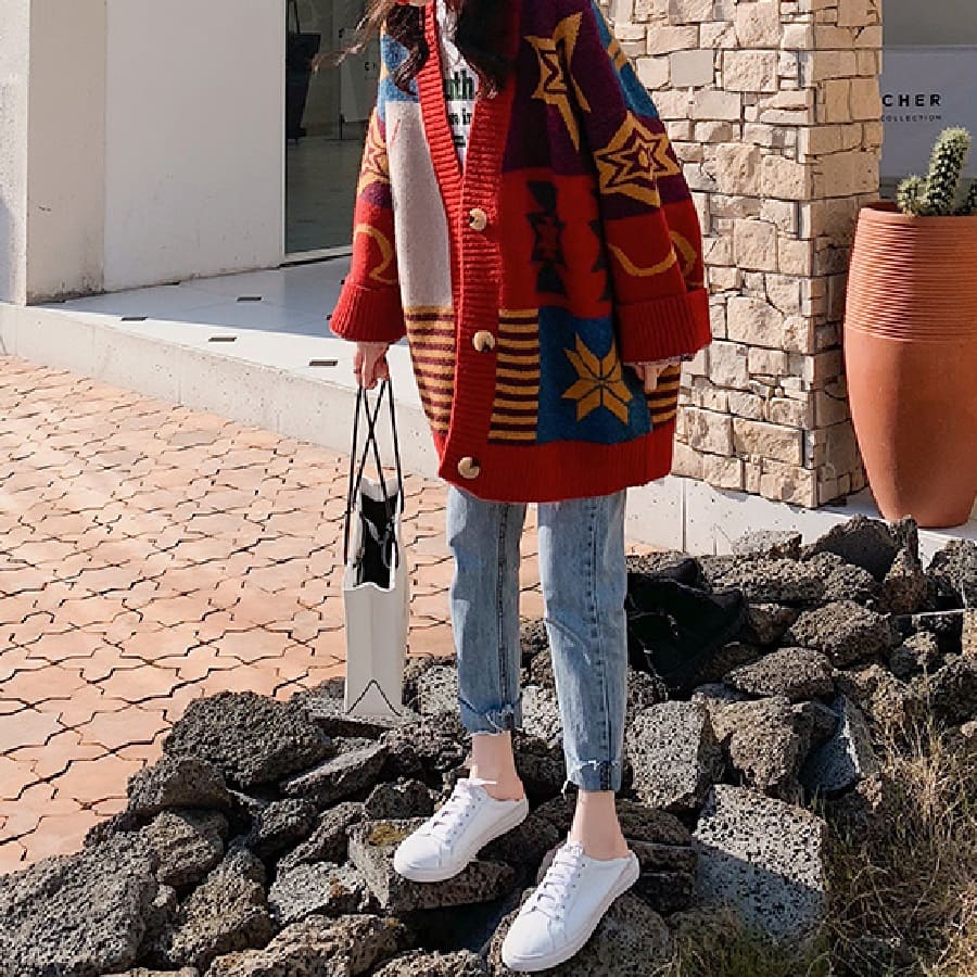 高校生 中学生 10代 代 ファッション 韓国 カーディガン ルーズ レディース ニット 9130 超目玉 12月