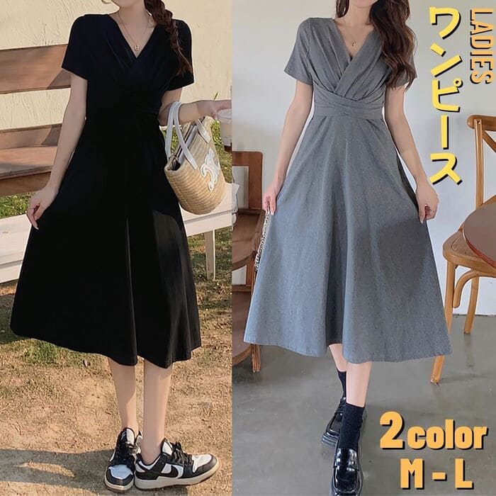 楽天市場 中学生 高校生 ファッション ワンピース ツートン カラー 切替 チャイナ ワンピース カジュアル 通勤 通学 夏 半袖 10代 代 韓国 おしゃれ レディース 142 Threefashion