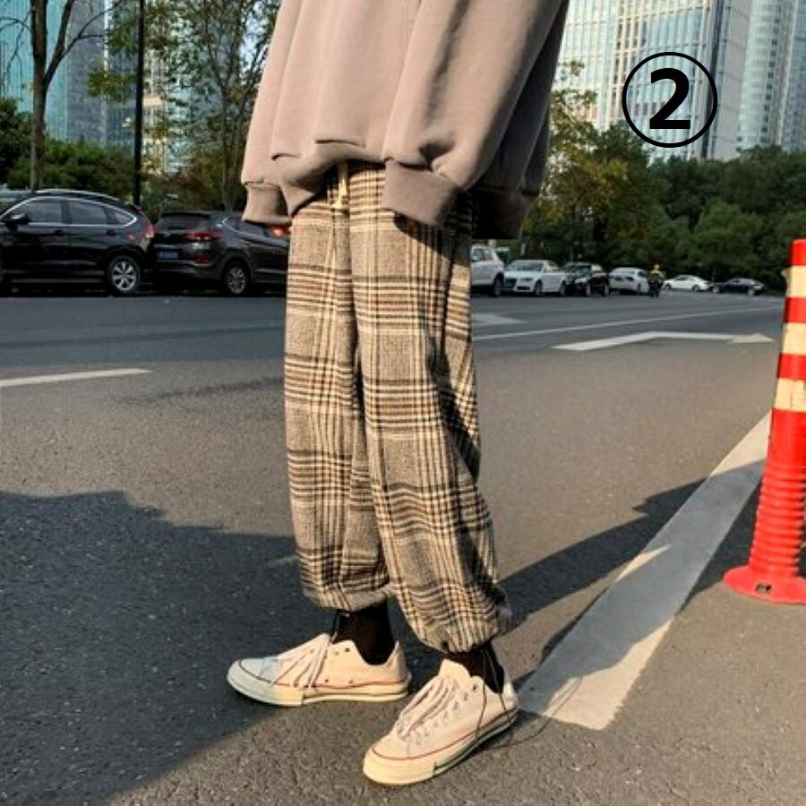 早割クーポン メンズ ジョガーパンツ クロップドパンツ チェック柄 韓国 高校生 中学生 10代 代 9786 Batesmartin Com