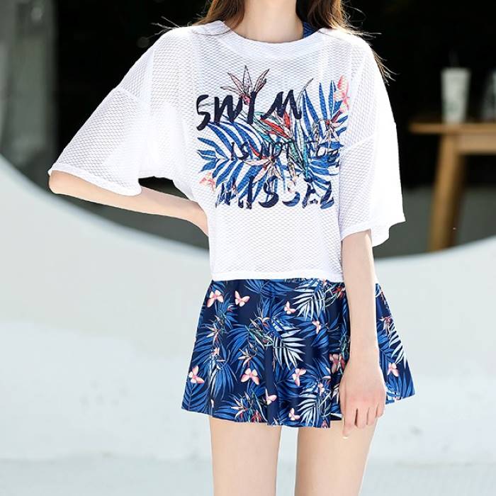 楽天市場 水着 レディース 高校生 中学生 10代 代 ビキニ スポーティー 3点セット タンキニ 体型カバー Threefashion