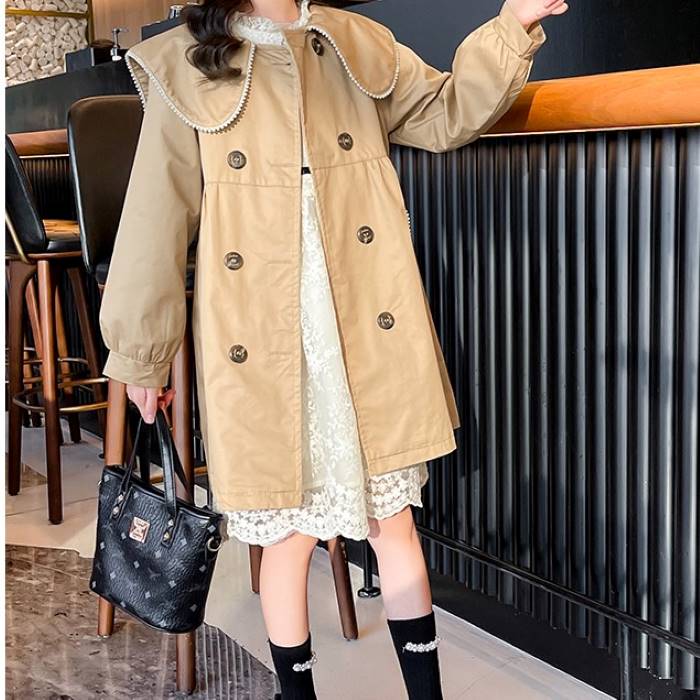 キッズ 小学生 スプリングコート チェスターコート トレンチコート 女の子 子ども 子供服 春 春秋アウター 春秋コート 秋 肌触りがいい スプリングコート