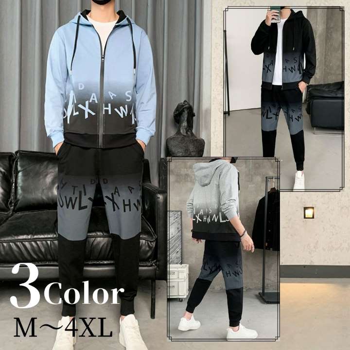 セットアップ メンズ ジャージ 上下 スウェット 2ピース ロゴ グラデーション ジップアップ ジャケット ロング パンツ 秋冬春 Lojascarrossel Com Br