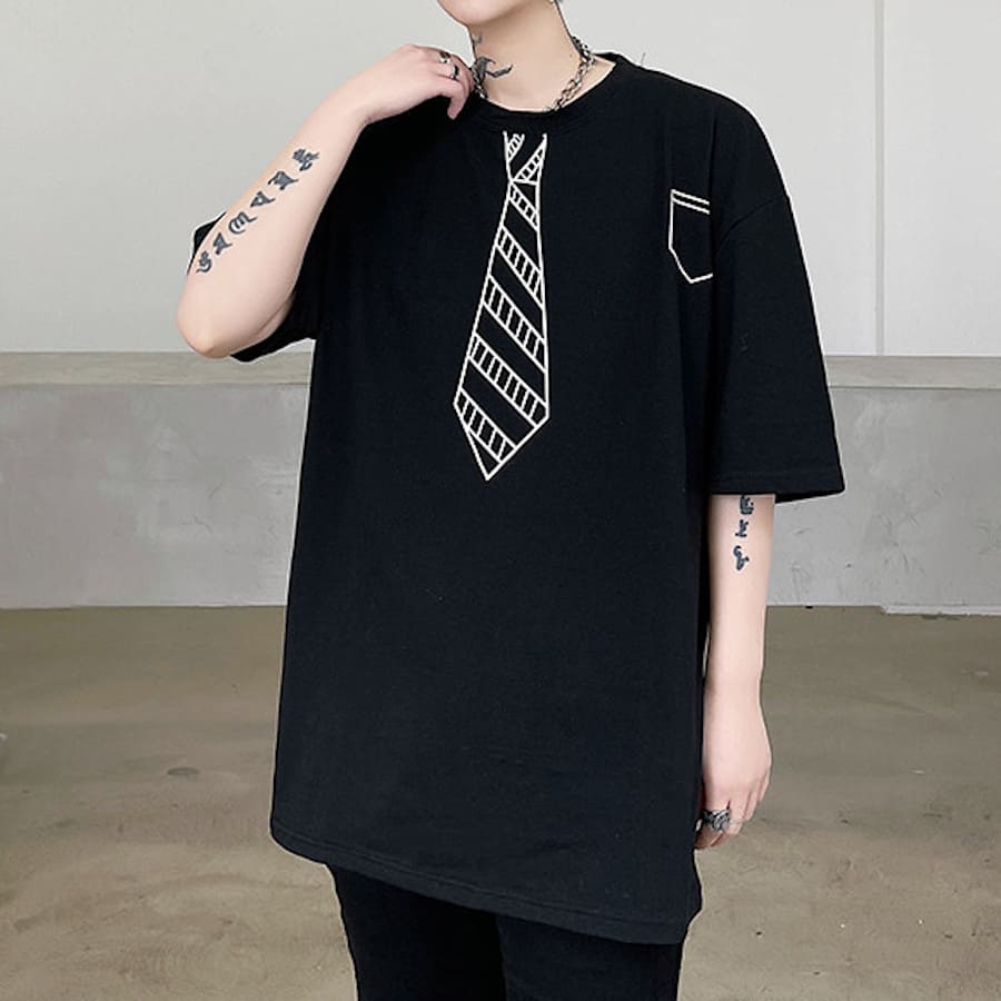 期間限定キャンペーン シャツ メンズ トップス 韓国 原宿 ネクタイプリント 高校生 中学生 10代 代 ファッション Www Yourrequestentertainment Com