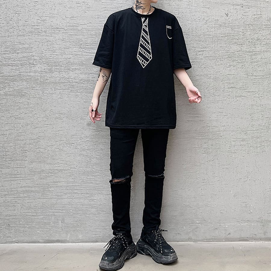 期間限定キャンペーン シャツ メンズ トップス 韓国 原宿 ネクタイプリント 高校生 中学生 10代 代 ファッション Www Yourrequestentertainment Com