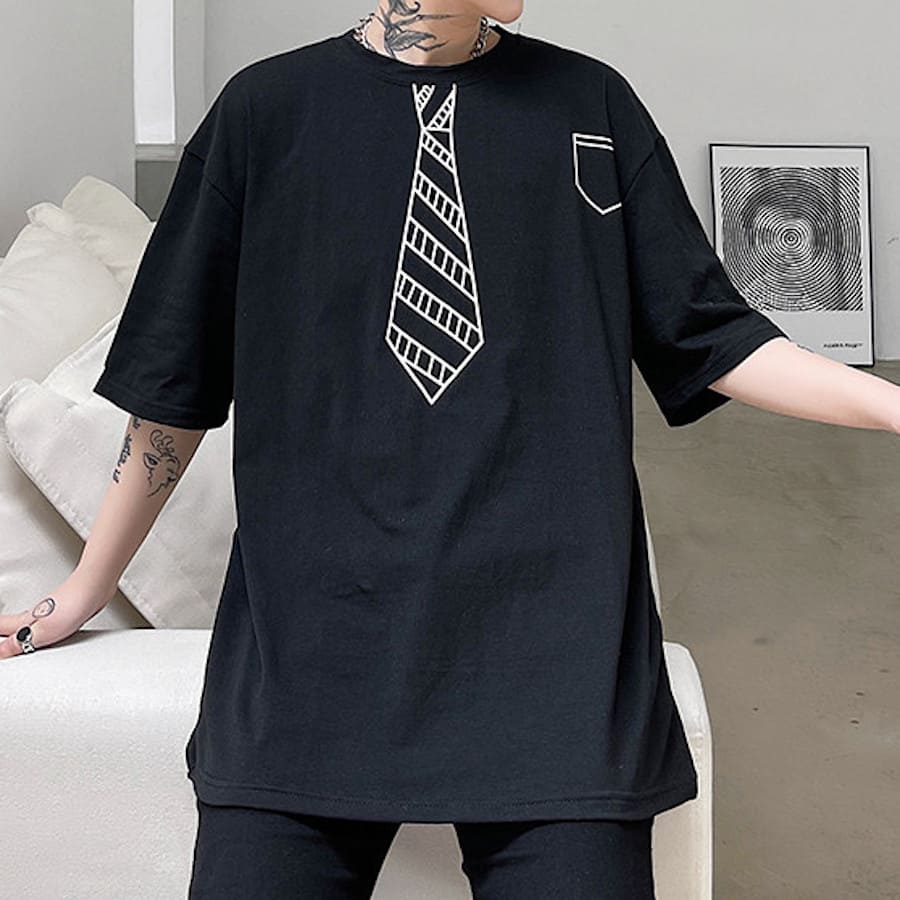 期間限定キャンペーン シャツ メンズ トップス 韓国 原宿 ネクタイプリント 高校生 中学生 10代 代 ファッション Www Yourrequestentertainment Com
