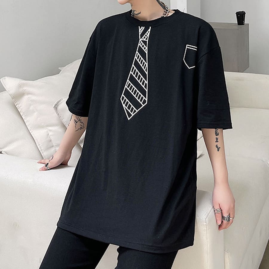 期間限定キャンペーン シャツ メンズ トップス 韓国 原宿 ネクタイプリント 高校生 中学生 10代 代 ファッション Www Yourrequestentertainment Com