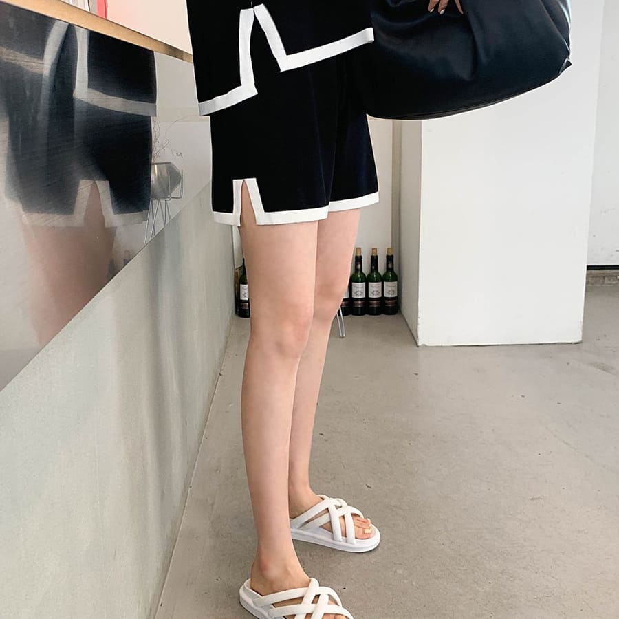 現品 サマーニット ツーピースセット セットアップ 高校生 中学生 10代 代 韓国 ファッション ラウンドネック カジュアル 半袖 夏 Tonna Com