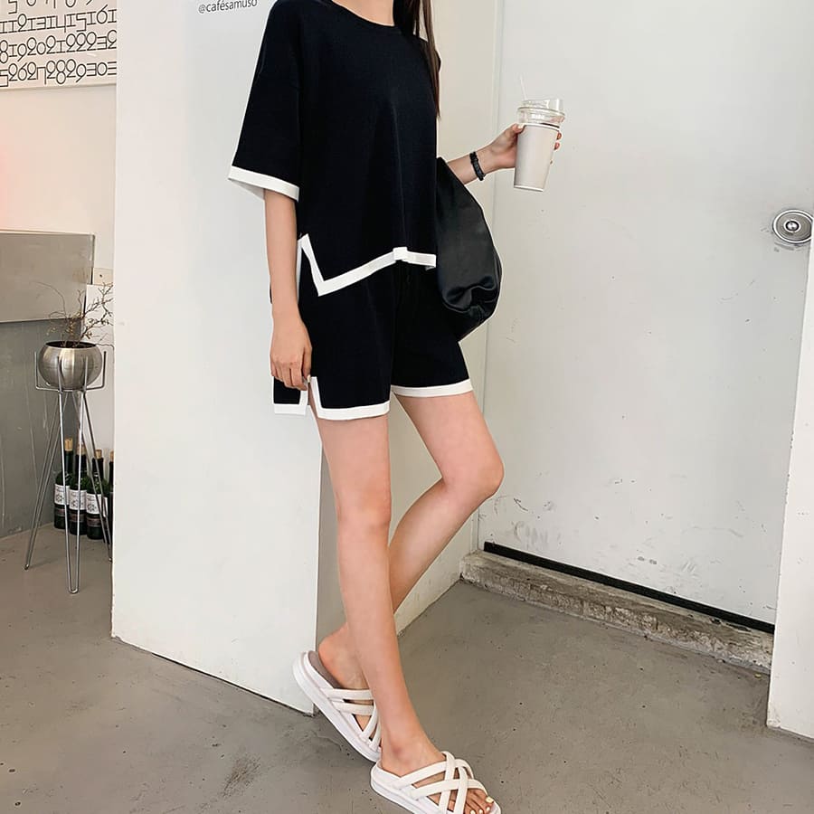 Sale 98 Off サマーニット ツーピースセット セットアップ 高校生 中学生 10代 代 韓国 ファッション ラウンドネック カジュアル 半袖 夏 Www Yourrequestentertainment Com