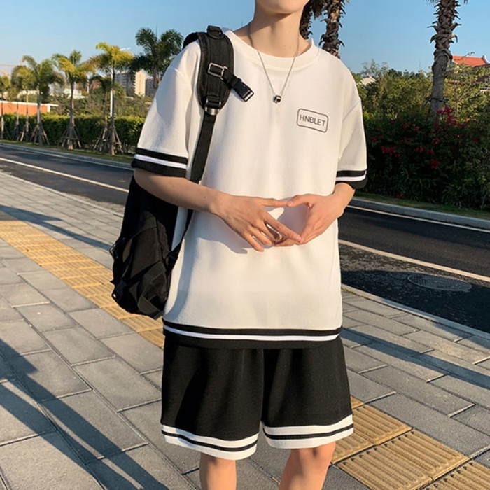 メンズ セットアップ ツーピース ストリート 韓国 半袖 夏 高校生 中学生 10代 代 ファッション 衝撃特価