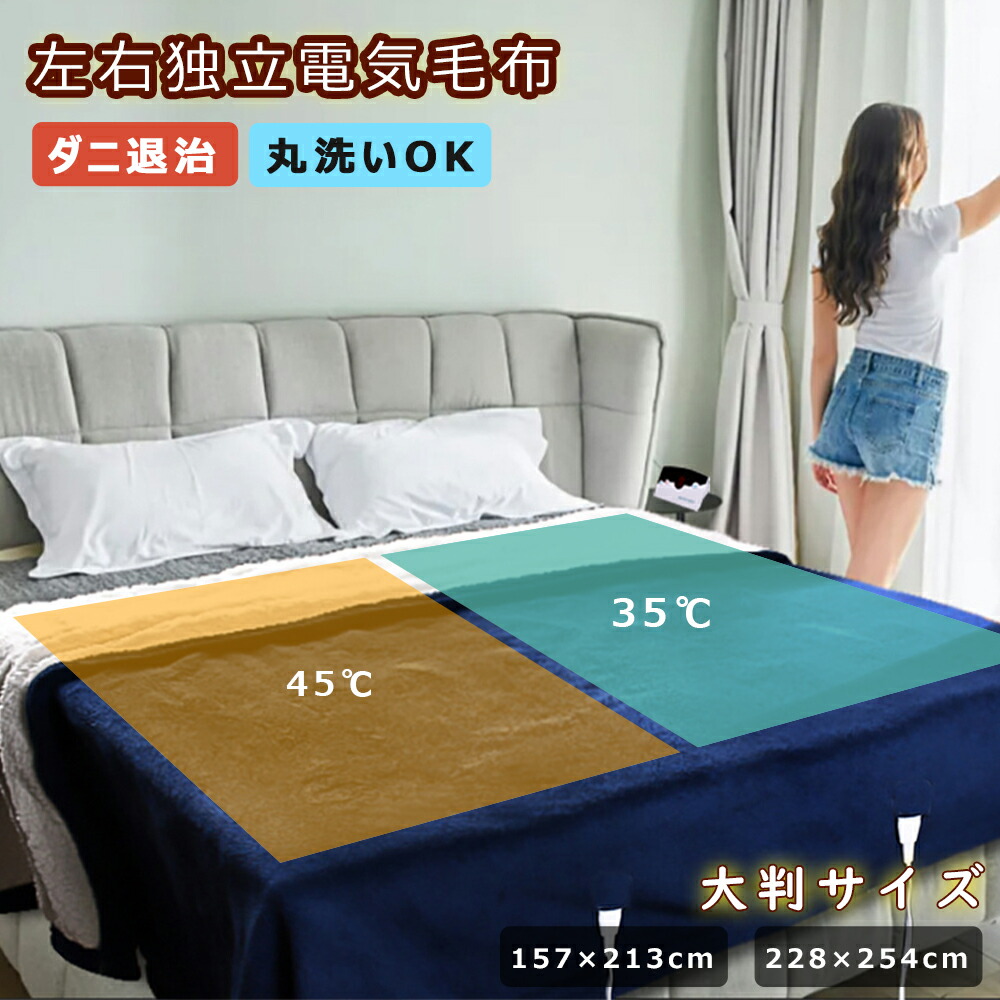 楽天市場】2024新進化 電気毛布 3分速暖 10段階温度調節 2/4/8H