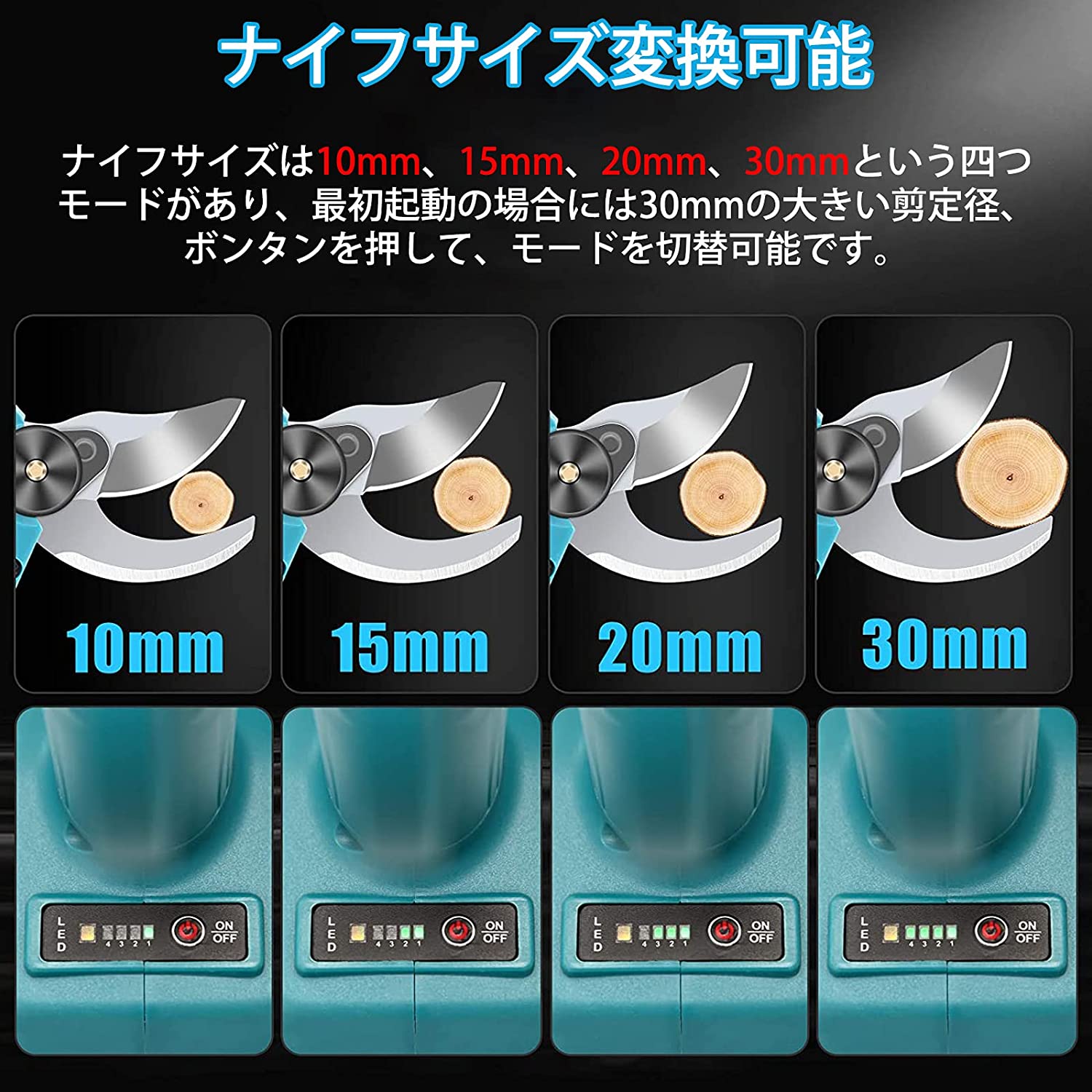 剪定ばさみ電動剪定バサミ充電式剪定鋏コードレス切断直径30mm軽量女性庭木/枝切り/果樹用園芸用剪定用具マキタ18Vバッテリー対応ガーデニング植木盆栽枝園芸ガーデンツール