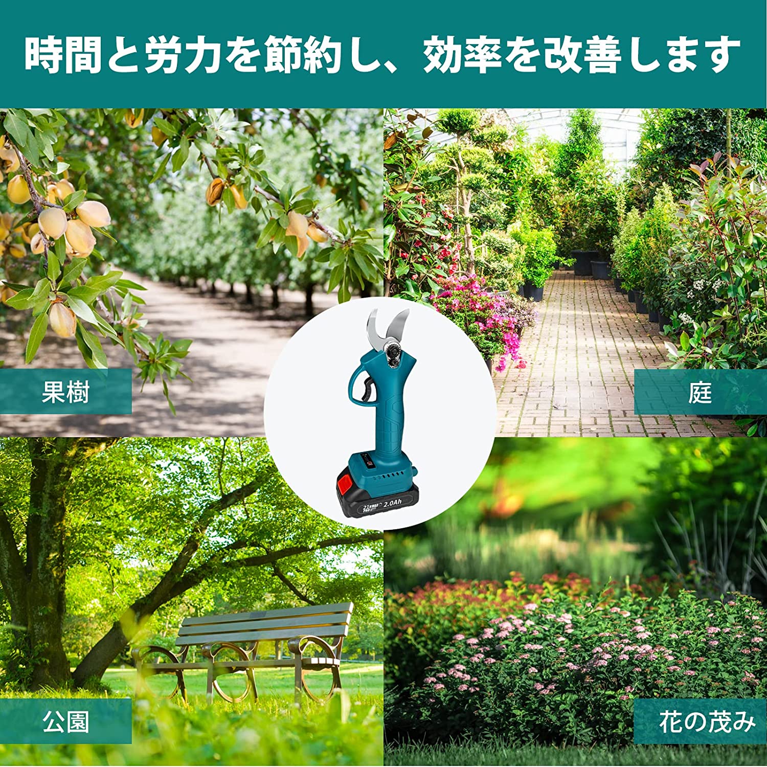 剪定ばさみ電動剪定バサミ充電式剪定鋏コードレス切断直径30mm軽量女性庭木/枝切り/果樹用園芸用剪定用具マキタ18Vバッテリー対応ガーデニング植木盆栽枝園芸ガーデンツール