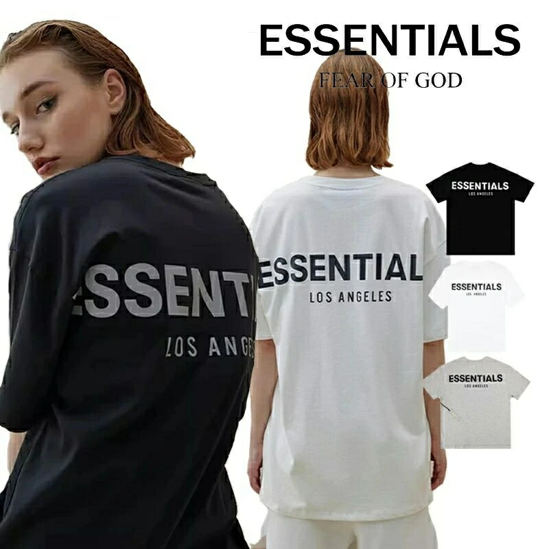 [50%OFF]お掘り出し物な引き換え証券離れ離れ中  FOG Essentials Los Angeles 3M Boxy T-Shirt ロゴタイプ プルオーバー 半袖プルオーバー エッセンシャルズ 両面ロゴタイプ メンズ レディース 厚地の外套大きさ 象牙色 フィアオブゴッド Fear Of God ユニ一発やる 春夏 夏 半袖 男女兼用