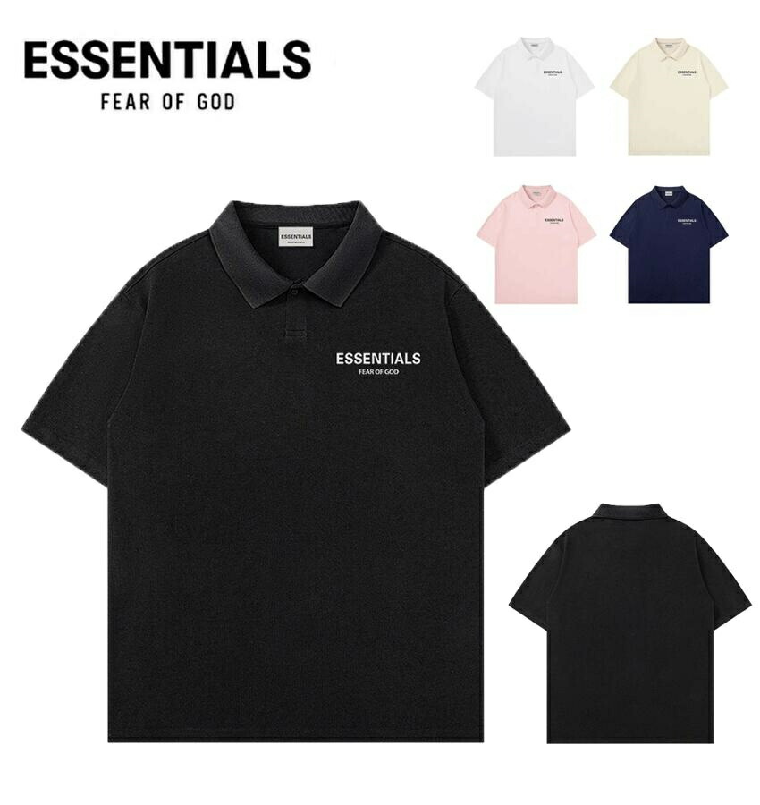 ESSENTIALS エッセンシャルズ ティーシャツ  襟あり Polo ロゴタイプ Ｔシャツ 半袖 メンズ レディース logo t-shirt 心地よい 男女兼用 夏[並行輸入品]