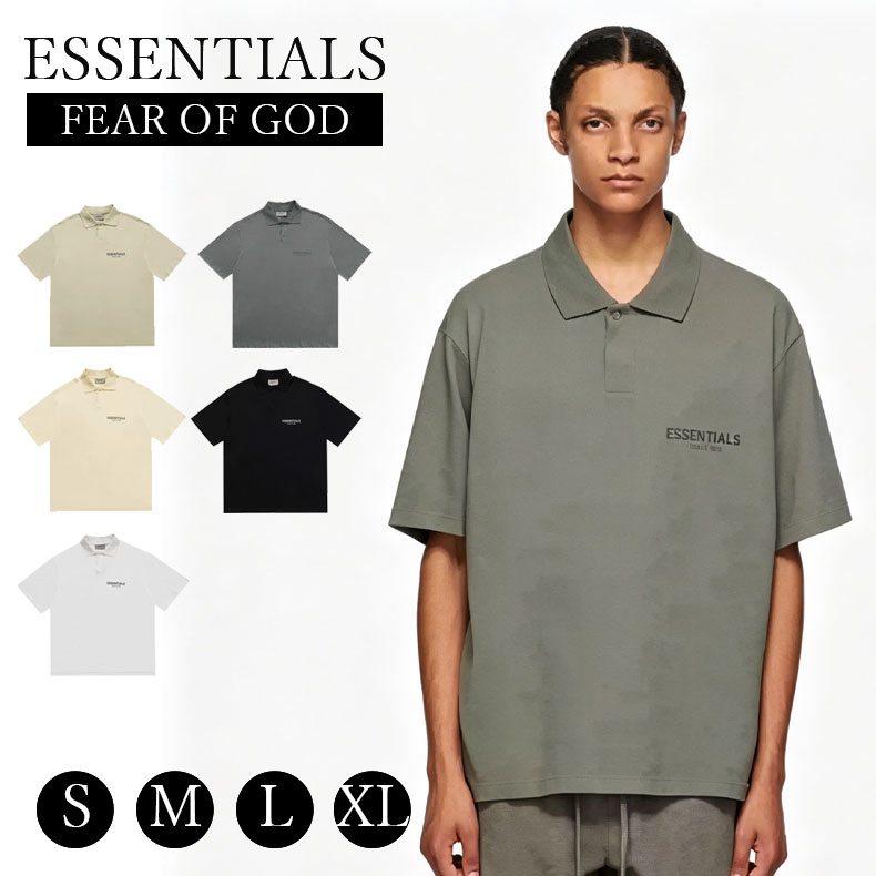 ESSENTIALS エッセンシャルズ ティーシャツ  襟あり Polo ロゴタイプ Ｔシャツ 半袖 メンズ レディース logo t-shirt 心地よい 男女兼用 夏[並行輸入品]