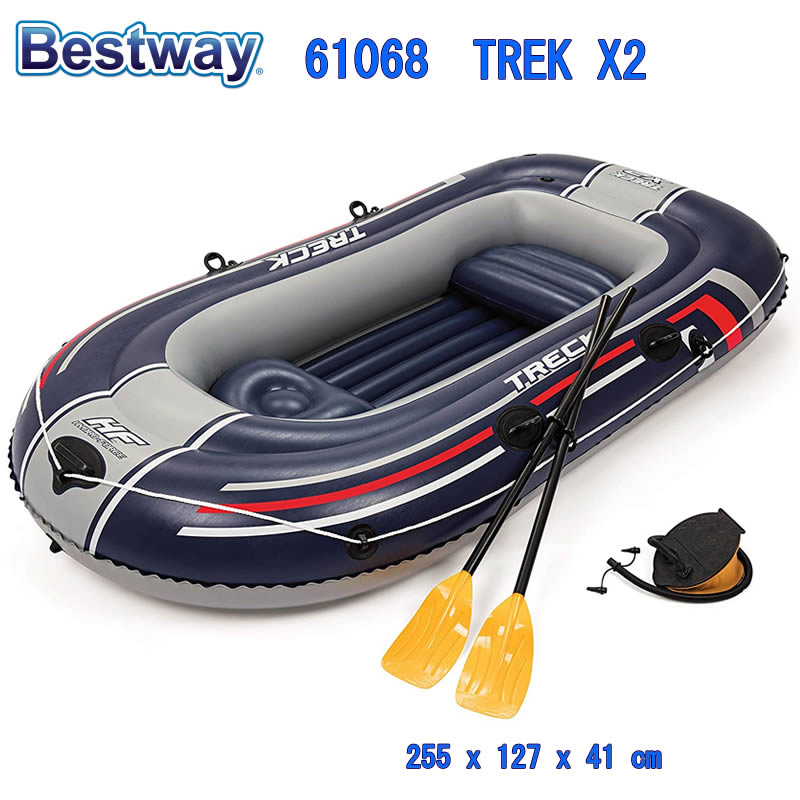 注目ブランドのギフト ボート ３人用 ベストウェイ X2 Trek Bestway トレックx2 オール付 船 空気入れ付 安定感抜群 便利 セット ビニールボート ベストウエイ アメリカで大人気 あす楽 波乗り 送料無料 乗り物 川 湖 海 海水浴 プール用 水遊び用品 ビーチグッズ