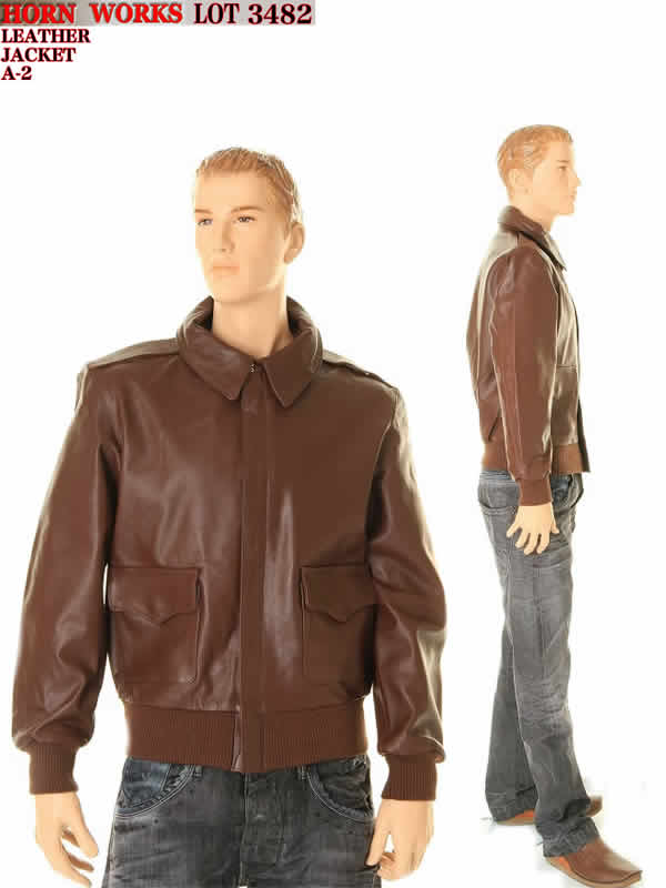 Horn Works Leather Jean High Quality Natural Cowhide Buffalo A2 Flight Jacket Lot 3482 Brown - Buffalo Leather Jacket Quality Horn Works Leather Jean High Quality Natural Cowhide Buffalo A2 Flight Jacket Lot 3482 Brown - Buffalo Leather Jacket Quality