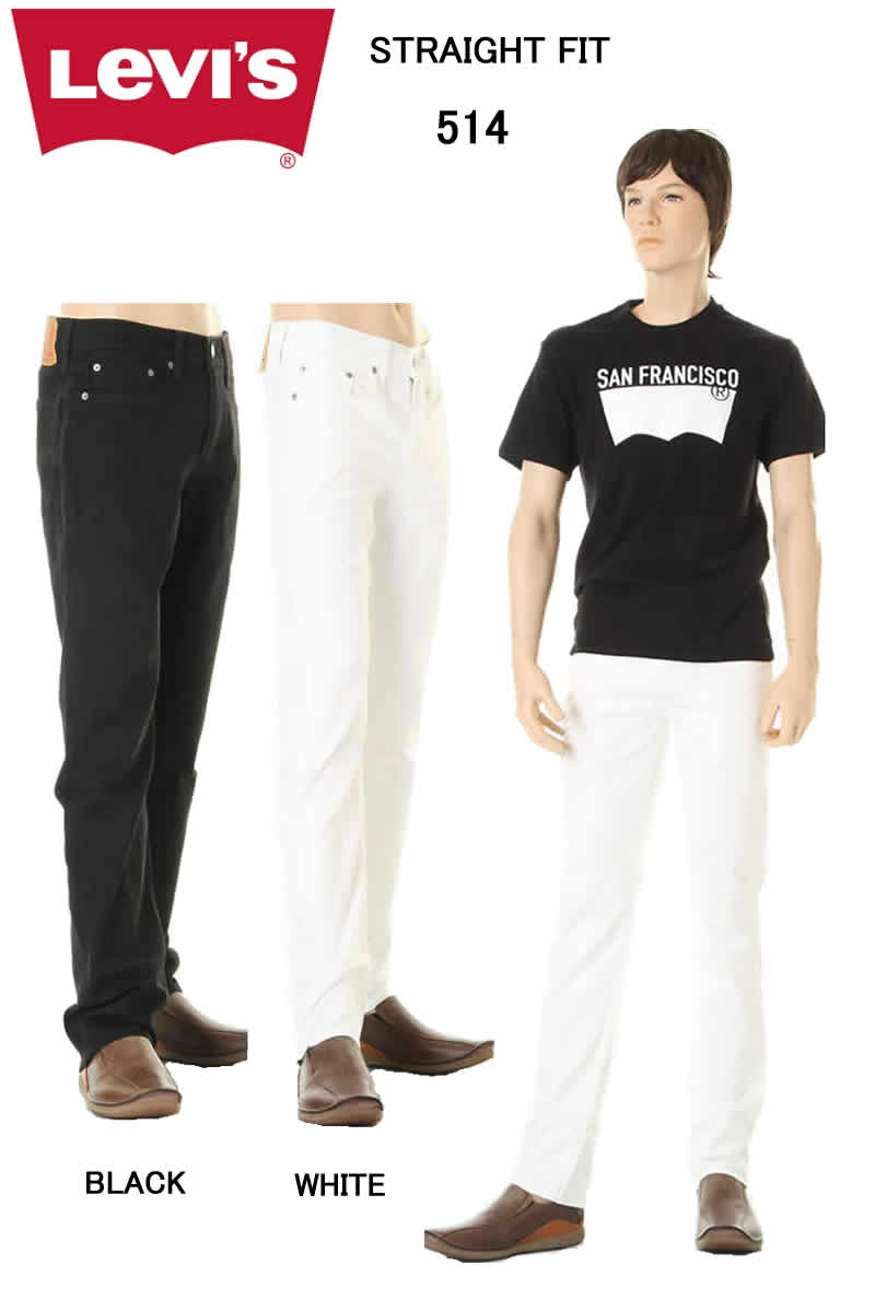 LEVIS USA JEANS 00514-04590211 リーバイス 514 スリムストレート ホワイトブラック白黒 WHITE BLACK 新品