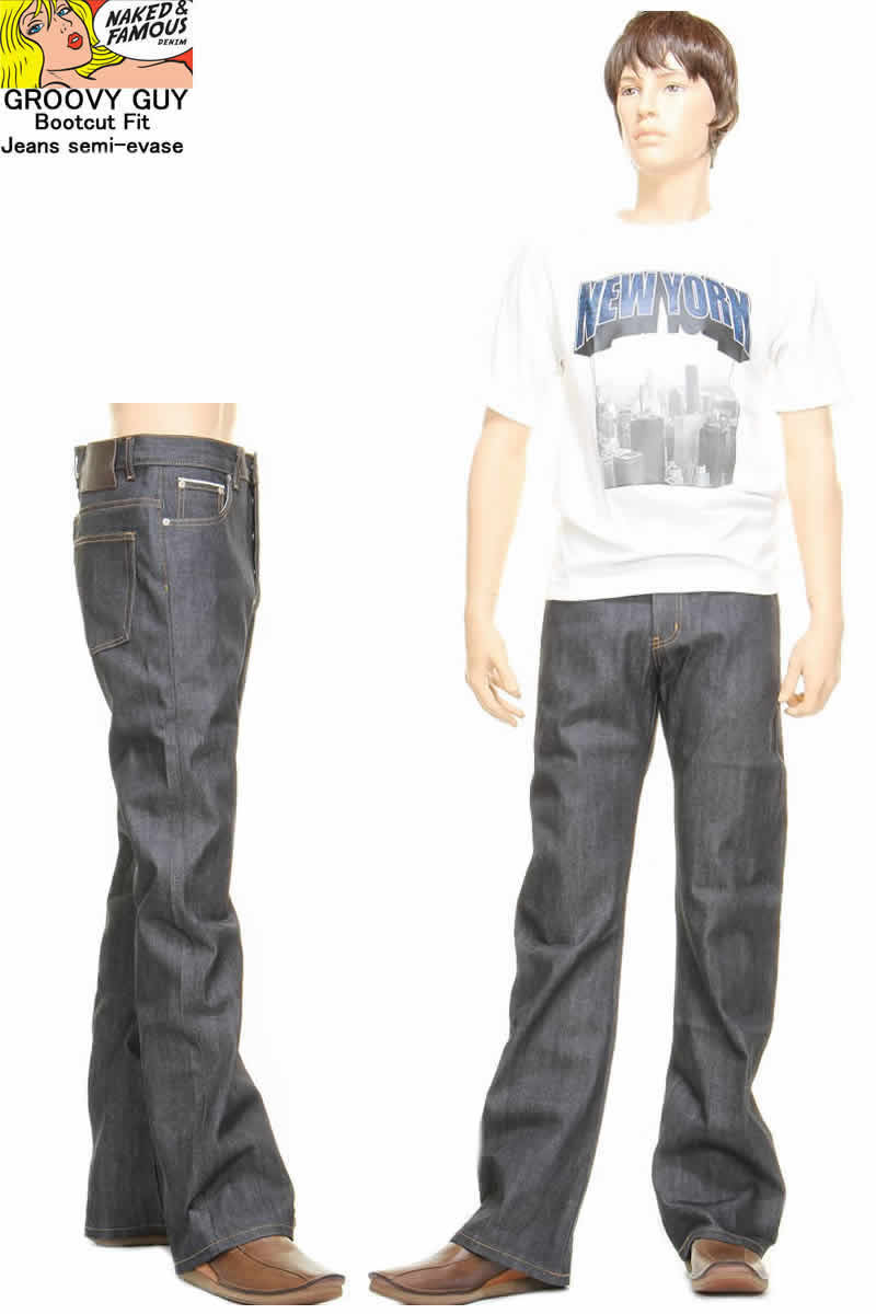NAKED & FAMOUS DENIM GROOVY GUY 101027735 ネイキッドアンドフェイマス ブーツカット セルビッチデニム 11オンス【ネイキッドアンドフェイマス ジーンズ ボトムス ジーパン メンズパンツ Bootcut Fit 11oz セルビッチ付き 赤耳 コットン100％ 新品】