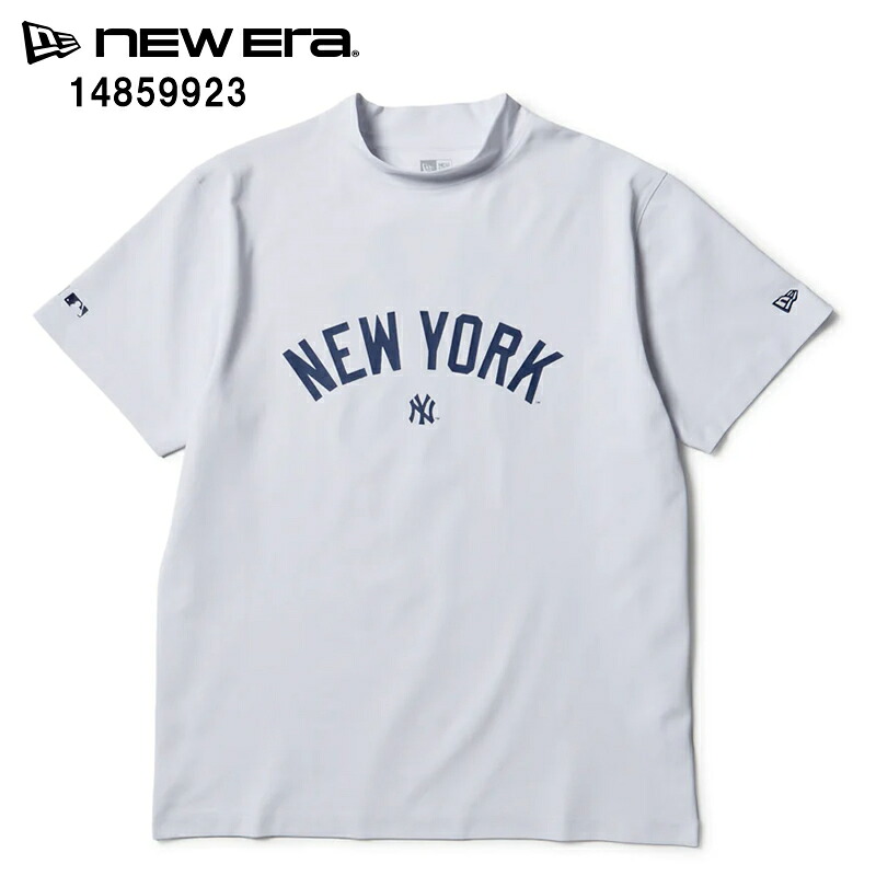 NEW ERA ニューエラ 14859923 半袖 ミッドネック Tシャツ MLB ニューヨーク・ヤンキース ホワイト ゴルフ【ニューエラ ニューエラゴルフ ショートスリーブ 吸汗速乾 UVカット 抗菌 ユニセックス 鹿の子 スポーツ MLBデザイン 新品】｜スリーラブ