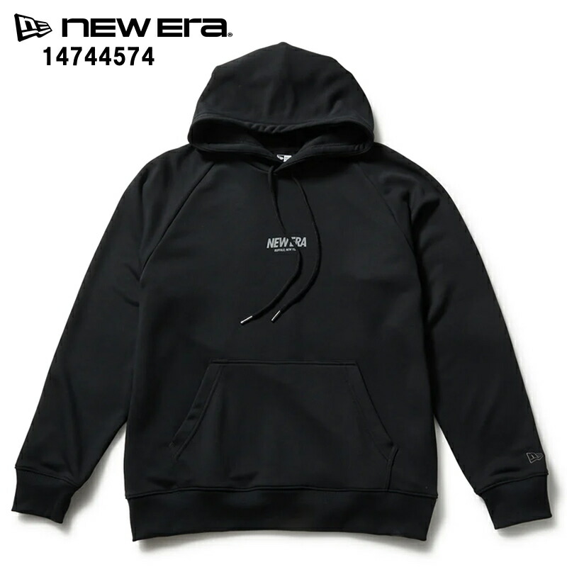 NEW ERA ニュー内鰓 14744574 ドライスウェット ティーシャツ フーディー 黒いこと 演技御召しもの トップス【ニュー内鰓 パーカー ティーシャツパーカー ラグラン衣袂 吸汗速乾 信号旗ロゴタイプ ユニ一発やる 分かりやすい newera 新品】