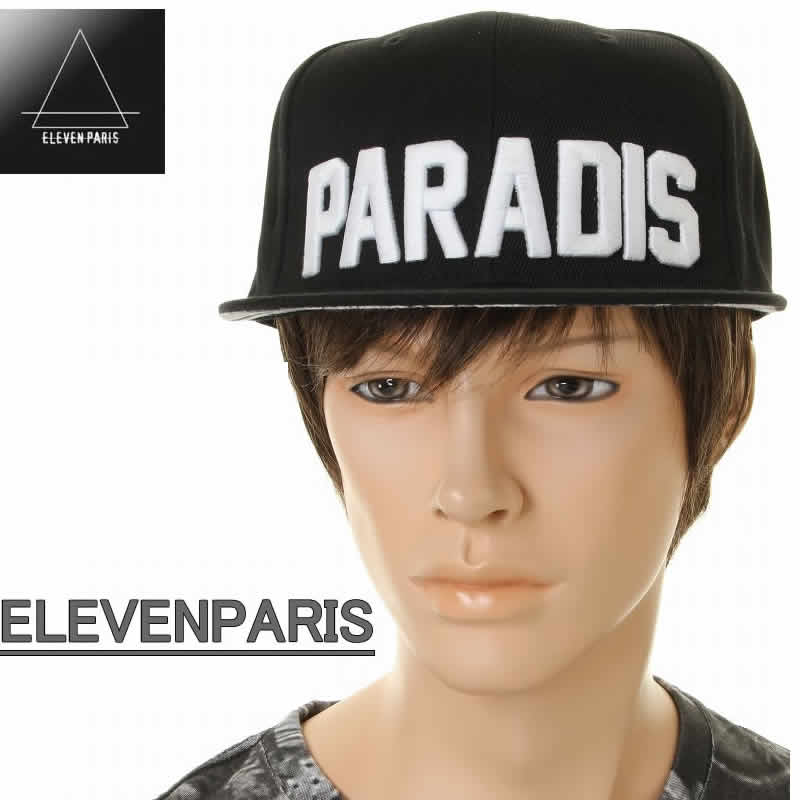 ELEVEN PARIS CAP PARADIS 14F3LA03 イレブンパリ スナップバック キャップ パラダイス 9FIFTY SNAPBACK【ELEVEN PARIS FRANCE イレブンパリス フランス フリーサイズ 帽子 刺繍 ロゴ ホワイト ブラック 白黒 新品  翌日配送】