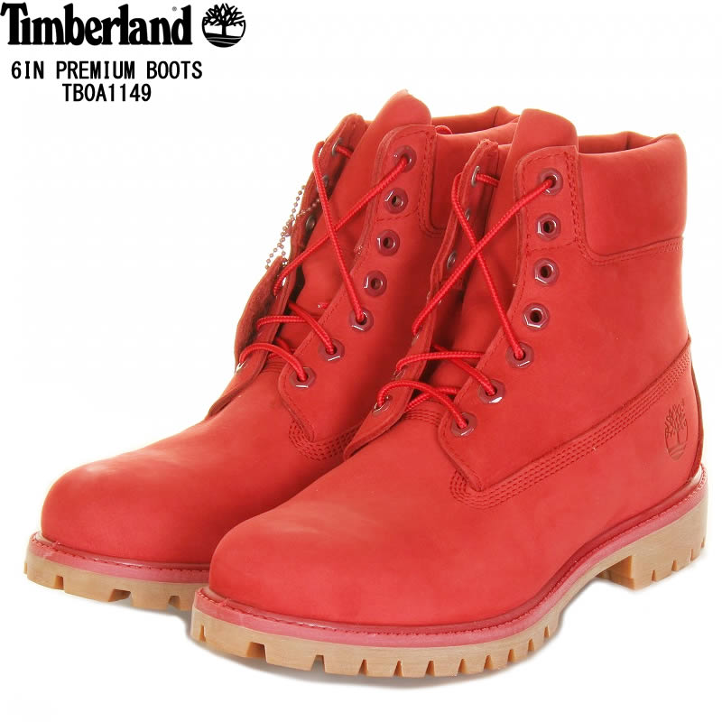navy blue and red timberlands