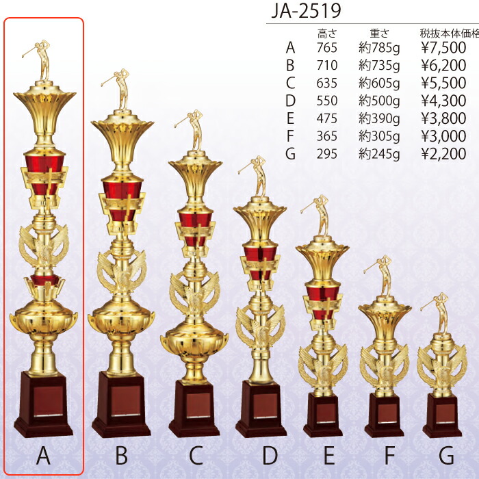 トロフィー　JC-2007A  <br> 高さ76.5cm【文字代無料】WIN　優勝カップ　卒団　卒業　記念品　野球　サッカー　ゴルフ　記念品　表彰　企業　社員　JB-2519A